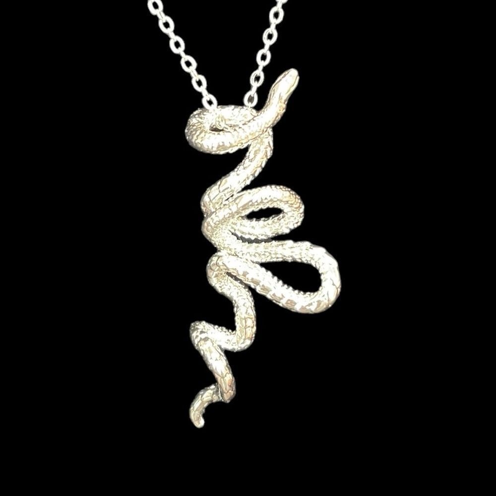 COILED‎ SILVER SNAKE NECKLACE